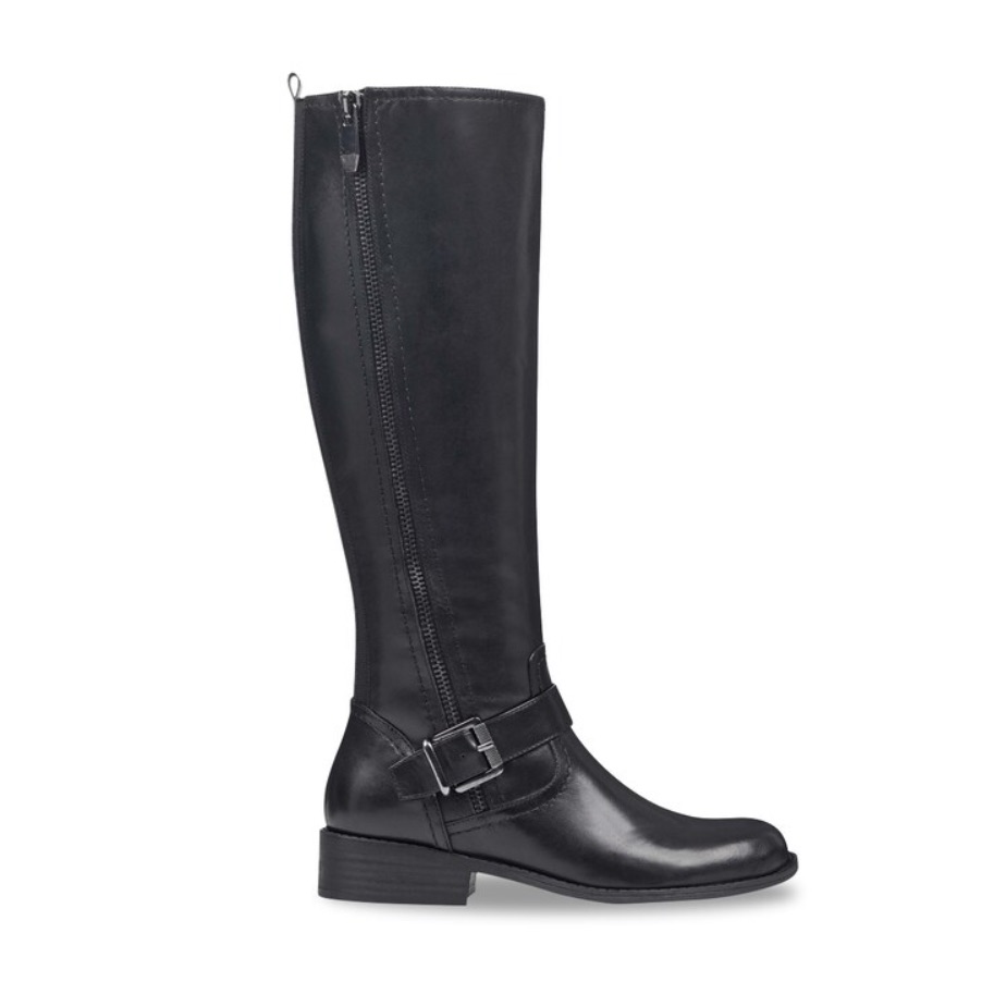 New Marc Fisher Glimmer Wide Calf Black Riding Knee High Boots Genuine Leather